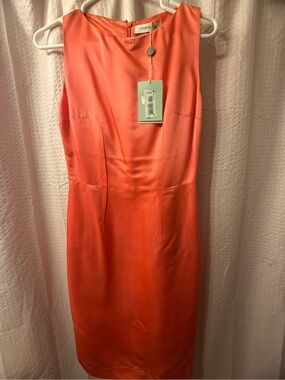 Pierre Balmain Coral Sleeveless Sheath Dress
